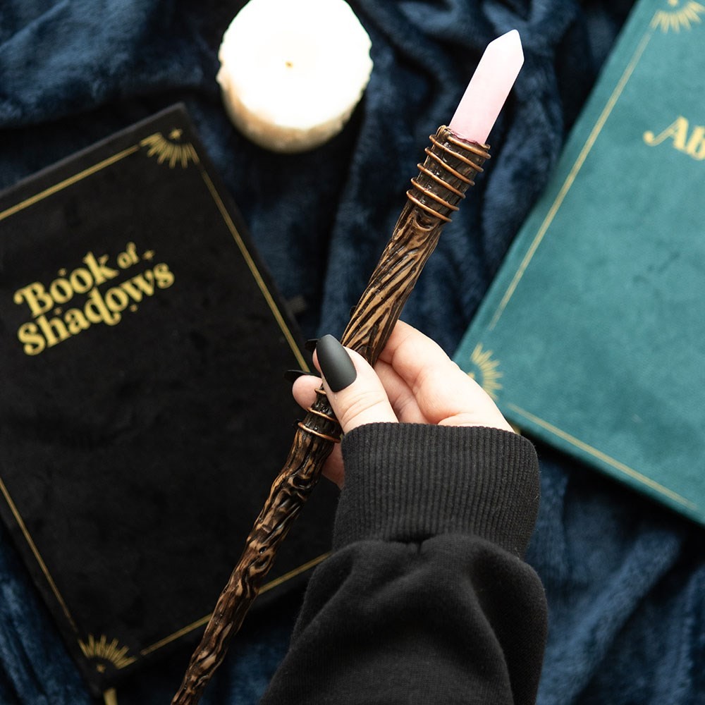 Thin Romance Rose Quartz Crystal Wand Thin Romance Rose Quartz Crystal Wand
