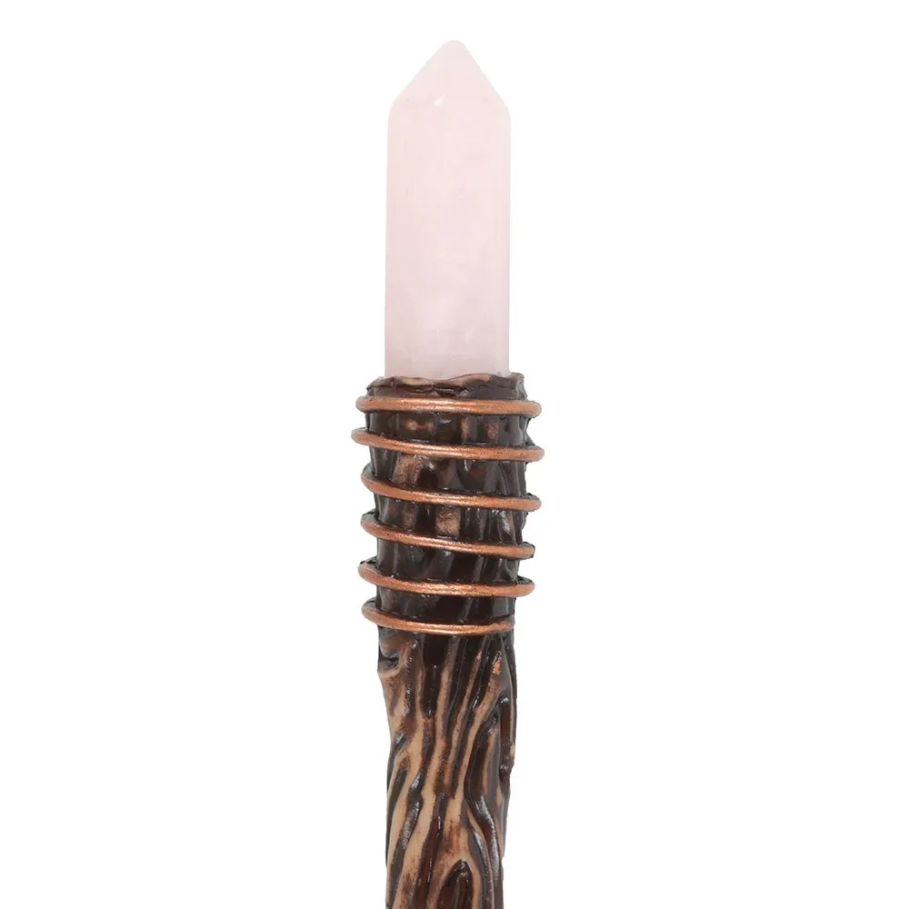 Thin Romance Rose Quartz Crystal Wand, photo 3 of 4