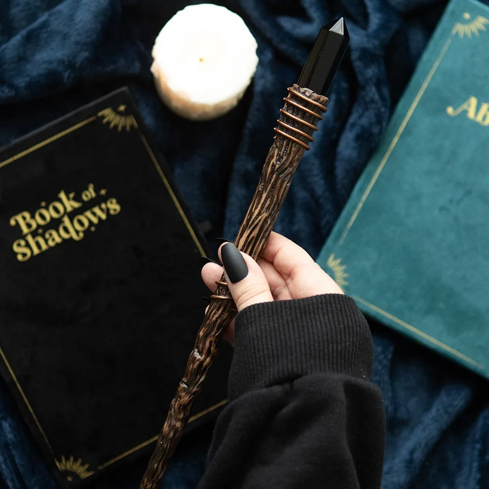 Thin Protection Black Obsidian Crystal Wand Thin Protection Black Obsidian Crystal Wand