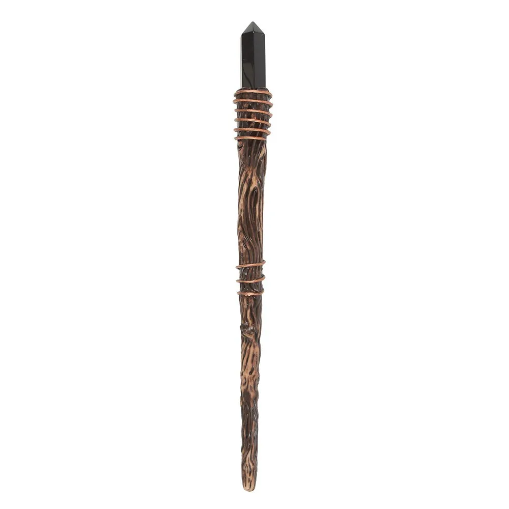 Thin Protection Black Obsidian Crystal Wand - Image 2