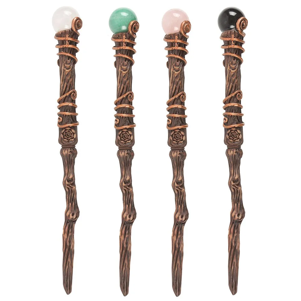 Set of 16 Crystal Wands with Pouches in Display - Image 3