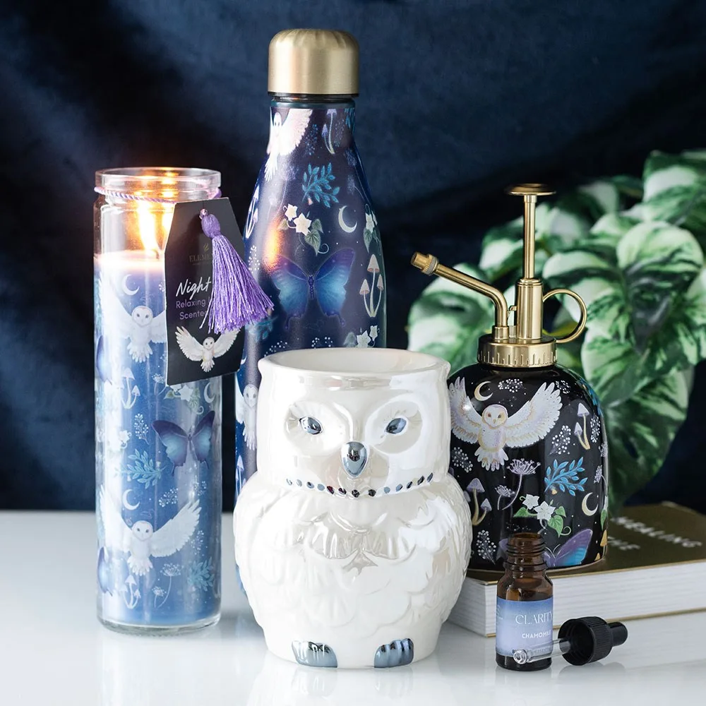 Owl Shaped Iridescent Oil Burner and Wax Warmer - Image 7