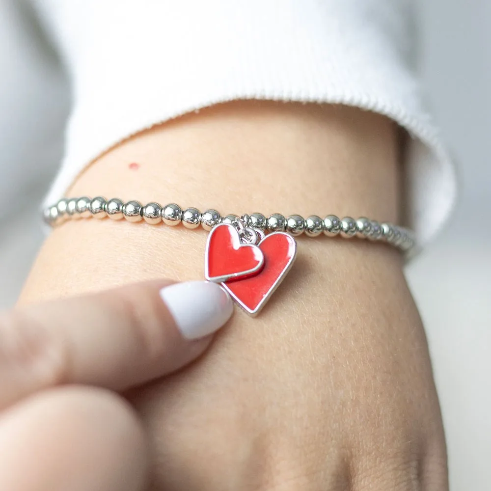 All You Need Is Love Beaded Heart Charm Bracelet All You Need Is Love Beaded Heart Charm Bracelet