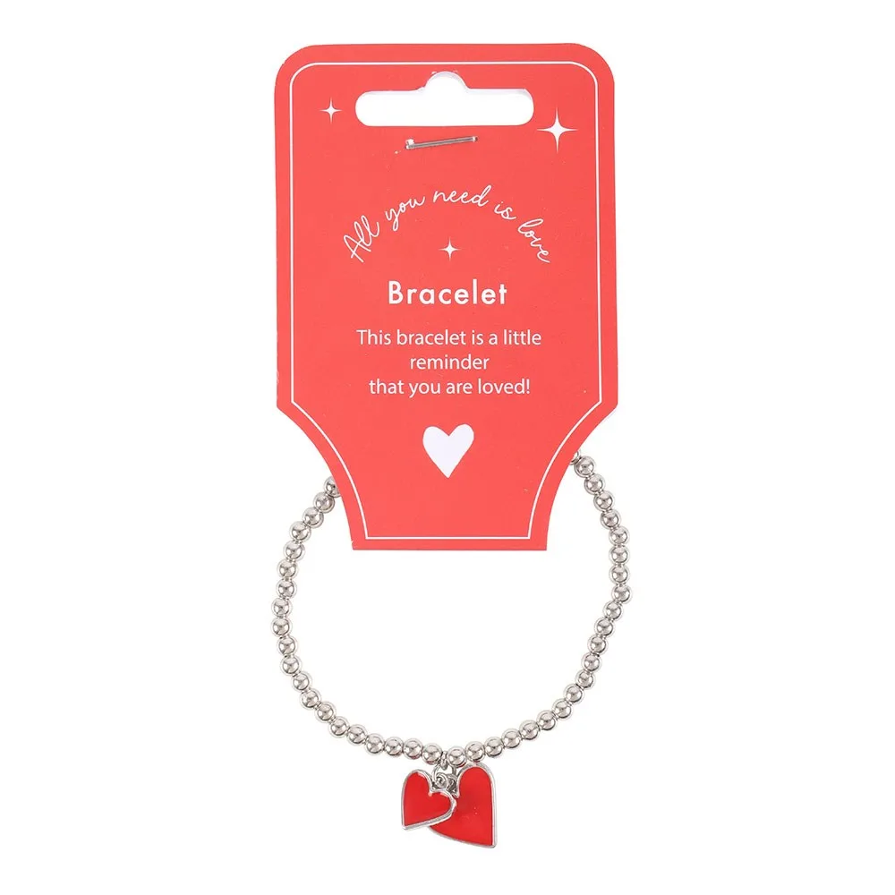 All You Need Is Love Beaded Heart Charm Bracelet - Image 2