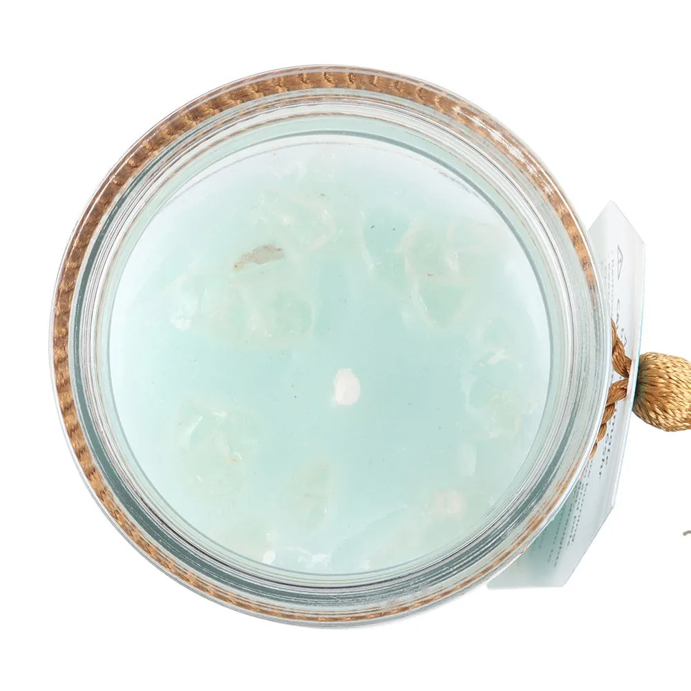 White Sage Tube Candle with Clear Quartz Crystals, photo 4 of 5