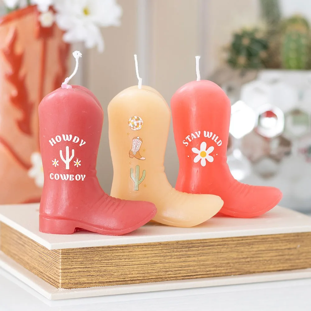 Set of 3 Cowboy Boot Candles Set of 3 Cowboy Boot Candles