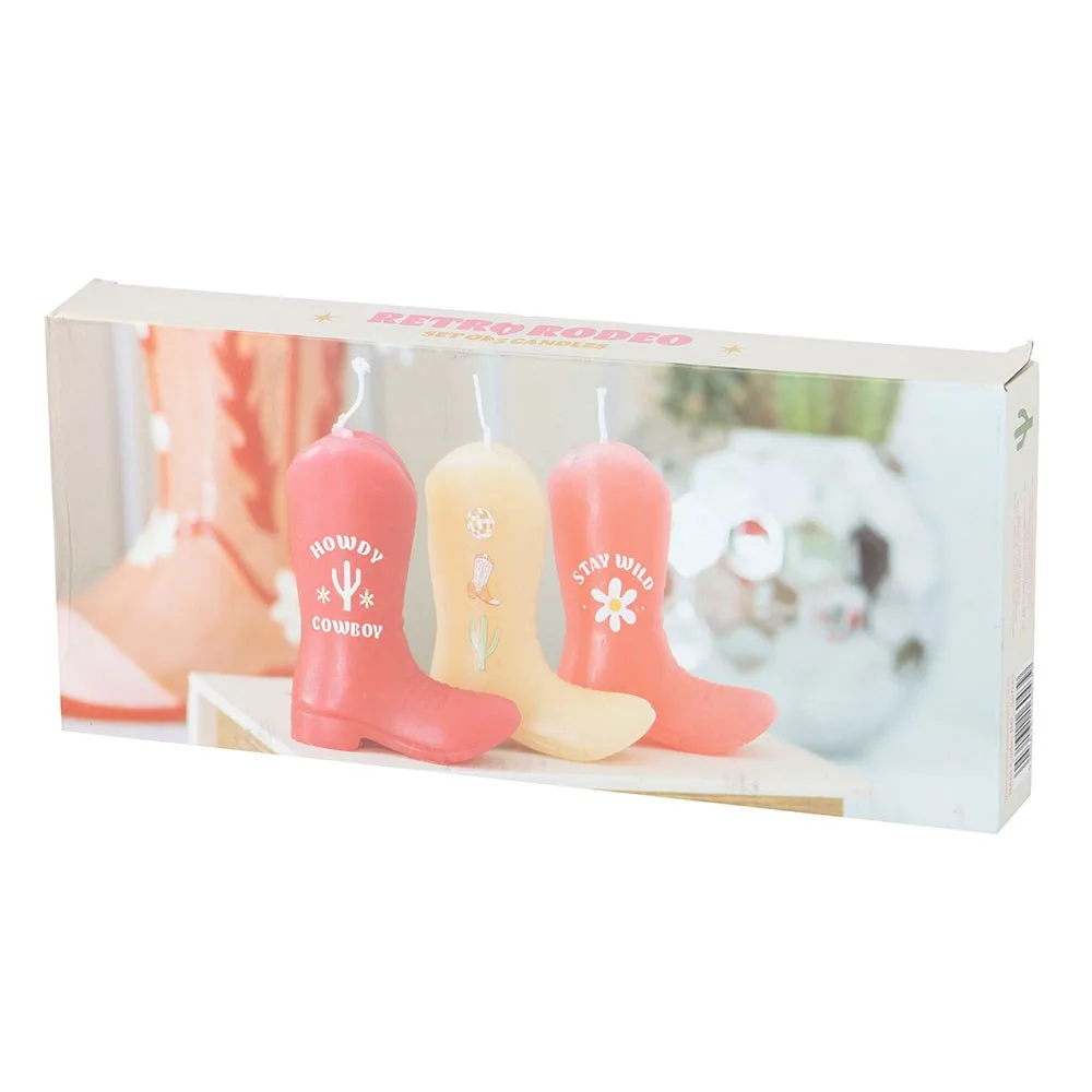 Set of 3 Cowboy Boot Candles - Image 4
