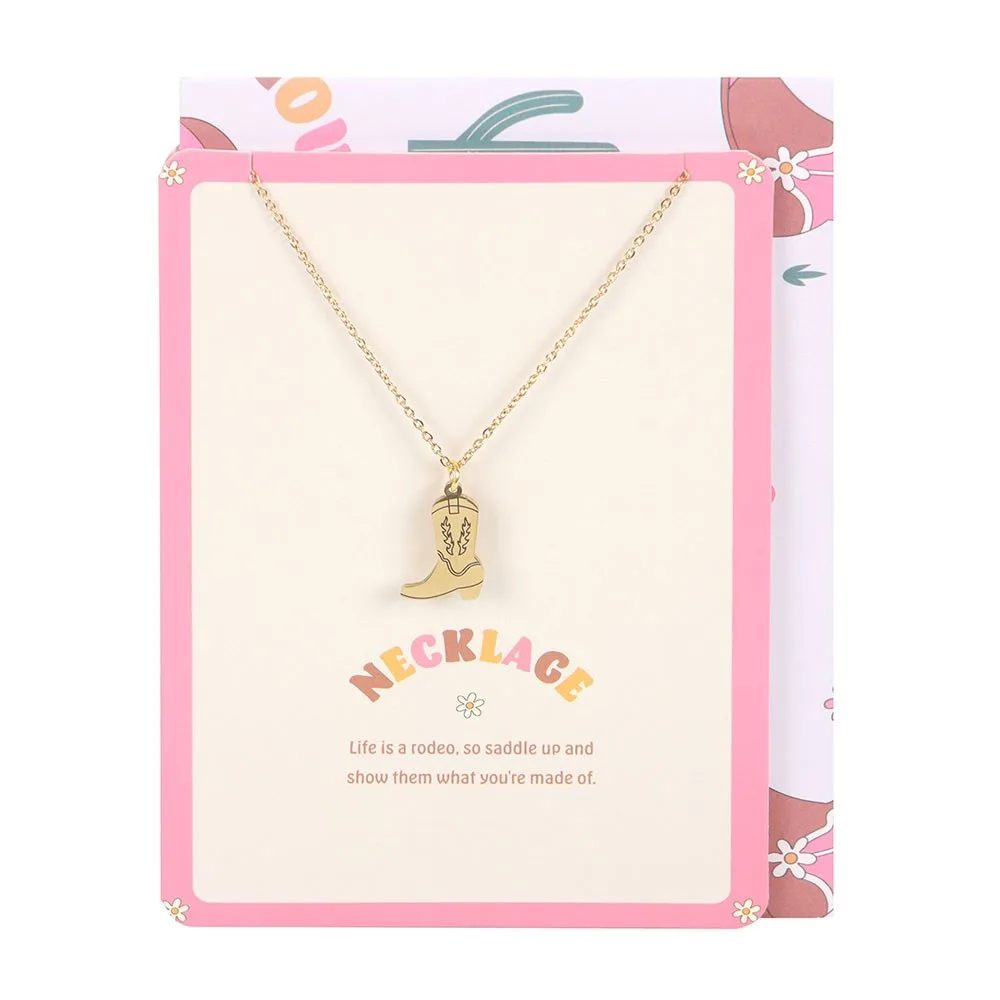 Cowboy Boot Necklace on Greeting Card - Image 2