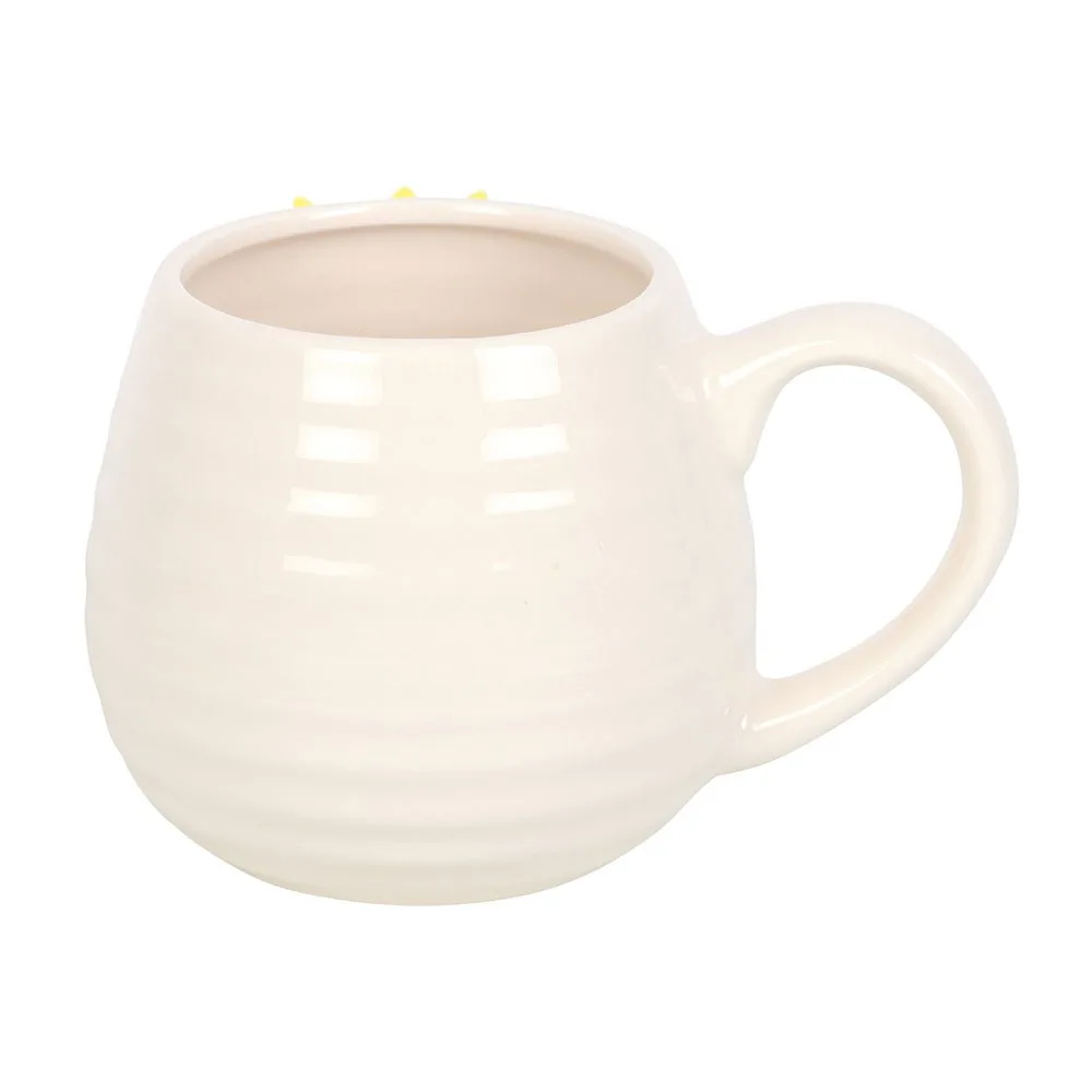 Hello Sunshine Rounded Mug with 3D Sunflower - Image 4