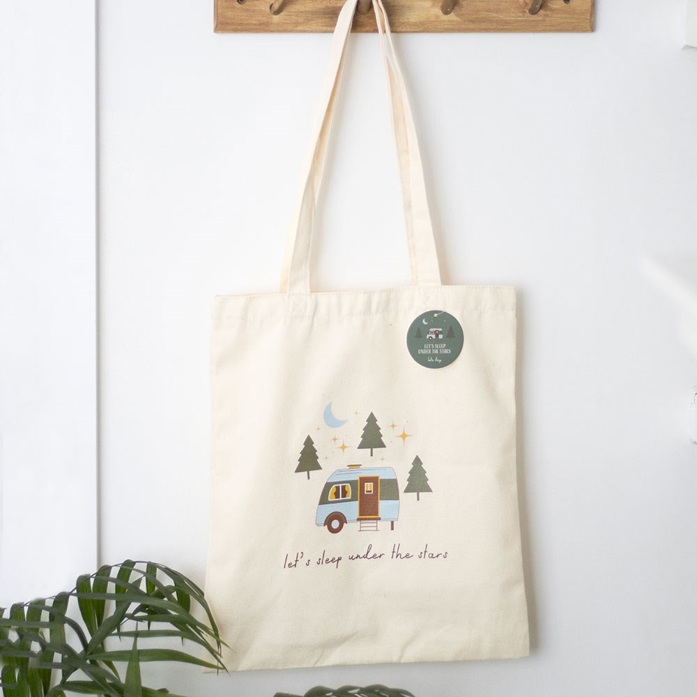 Let’s Sleep Under the Stars Caravan Polycotton Tote Bag