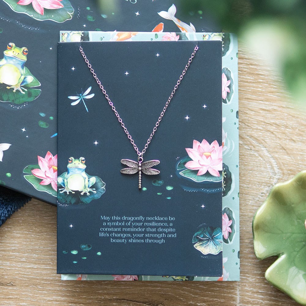 Dragonfly Necklace on Greeting Card Dragonfly Necklace on Greeting Card