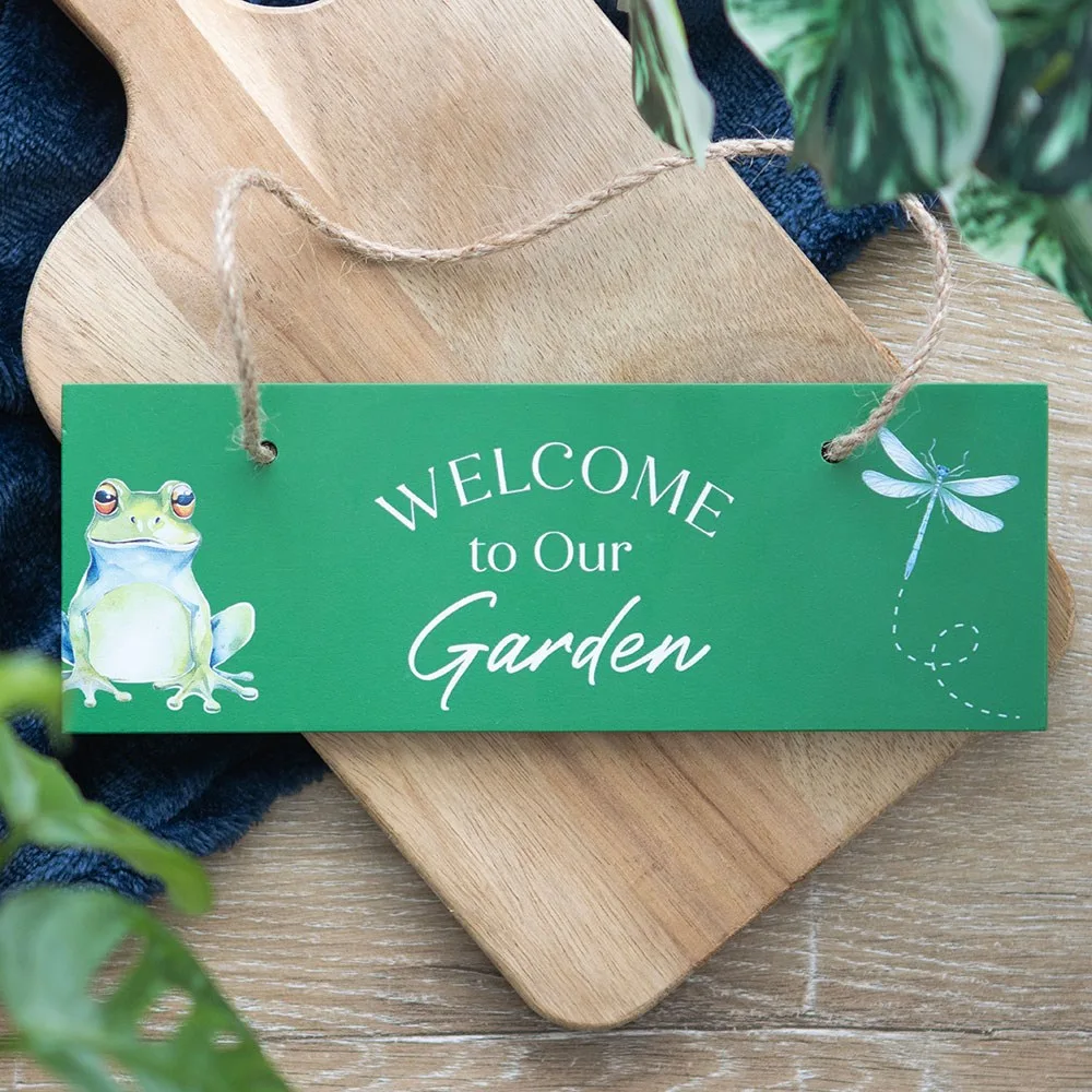 Green Welcome to Our Garden Hanging Sign Green Welcome to Our Garden Hanging Sign