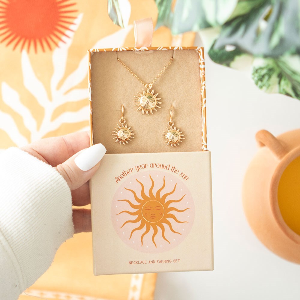 Sun Earring and Necklace Set Sun Earring and Necklace Set
