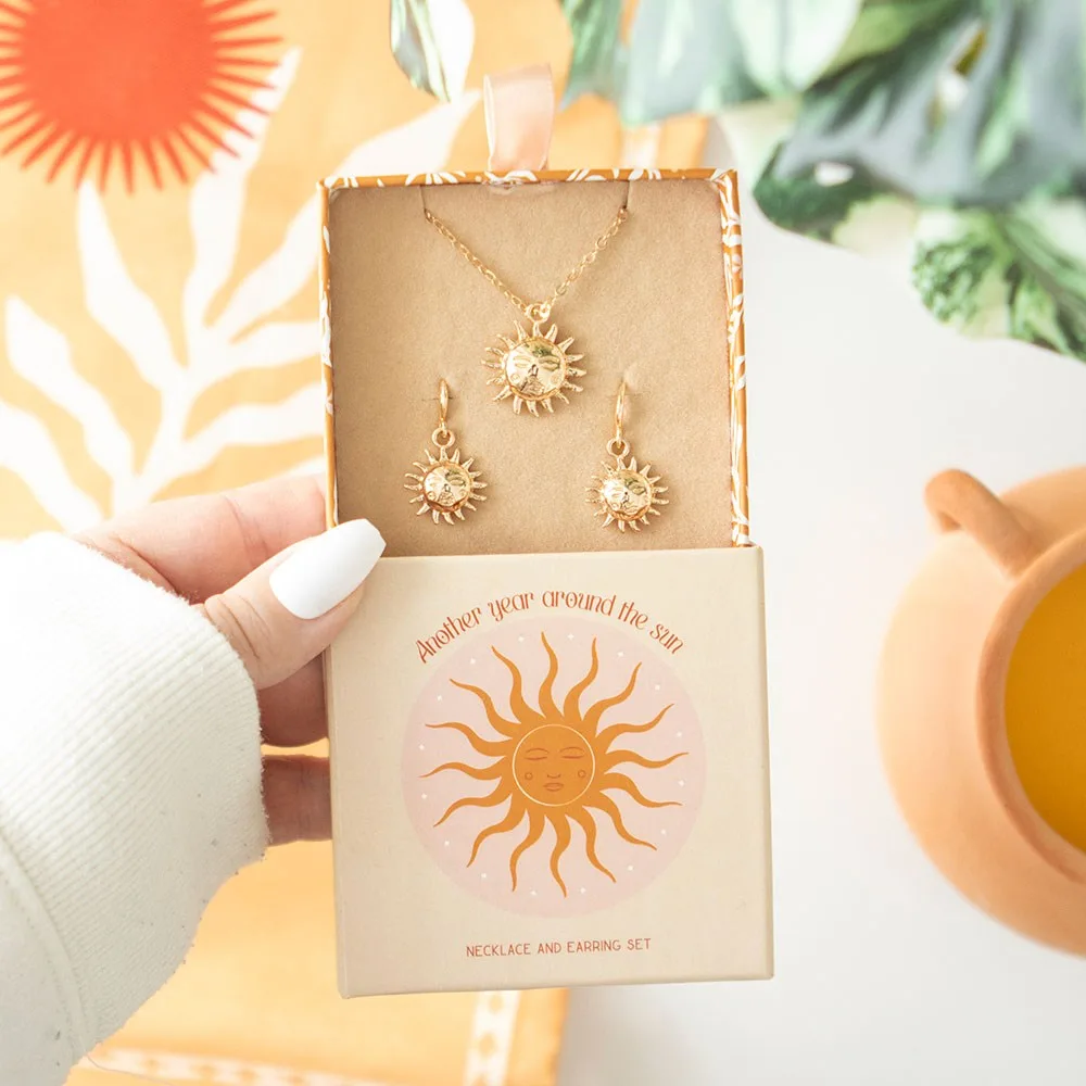 Sun Earring and Necklace Set Sun Earring and Necklace Set
