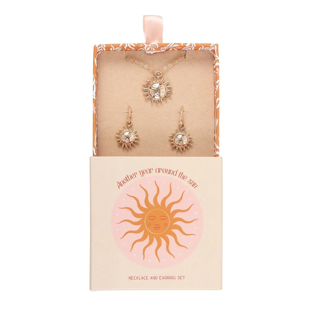 Sun Earring and Necklace Set - Image 2