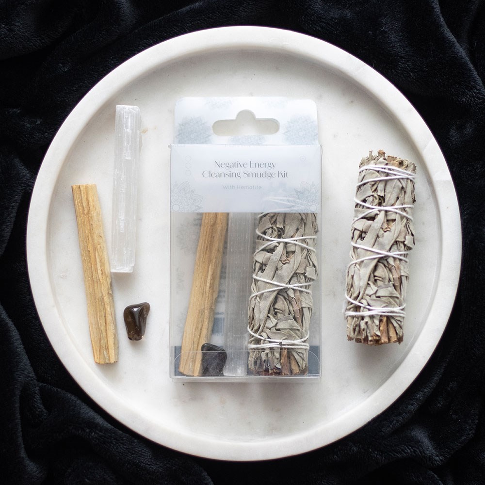 Negative Energy Smudge Kit with Hematite Negative Energy Smudge Kit with Hematite