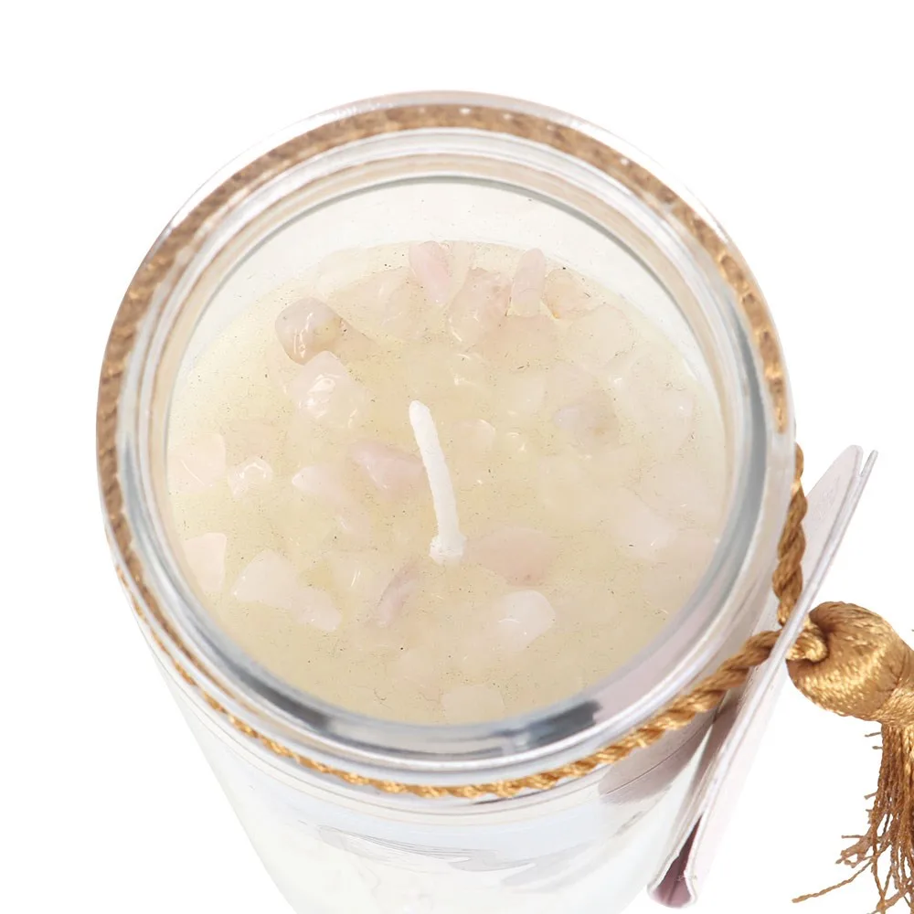 Aphrodite Goddess Tube Candle with Rose Quartz Crystals - Image 4
