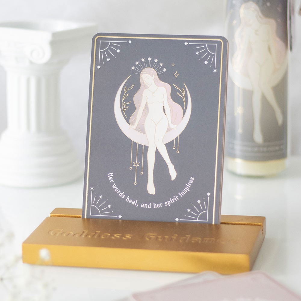 Goddess Energy Affirmation Cards with Wooden Stand Goddess Energy Affirmation Cards with Wooden Stand