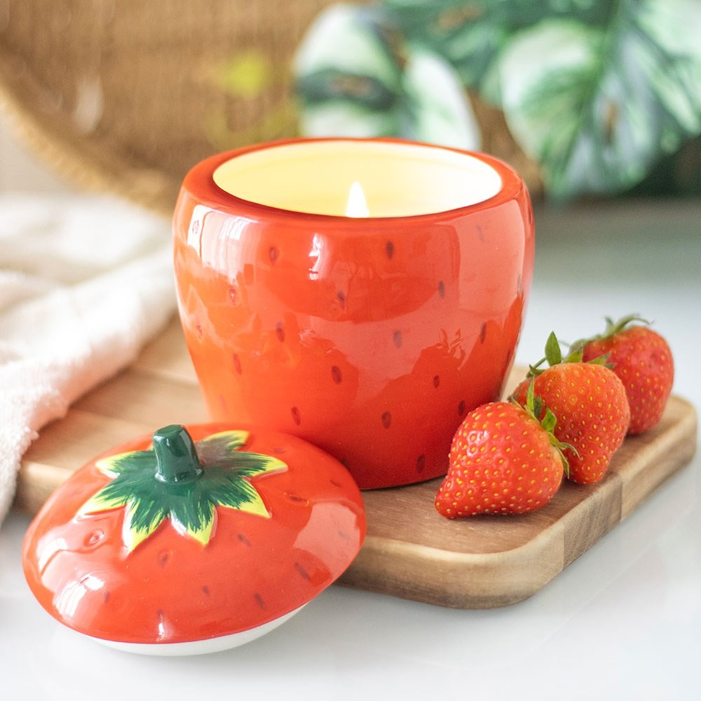 Strawberry Shaped Candle Jar Strawberry Shaped Candle Jar