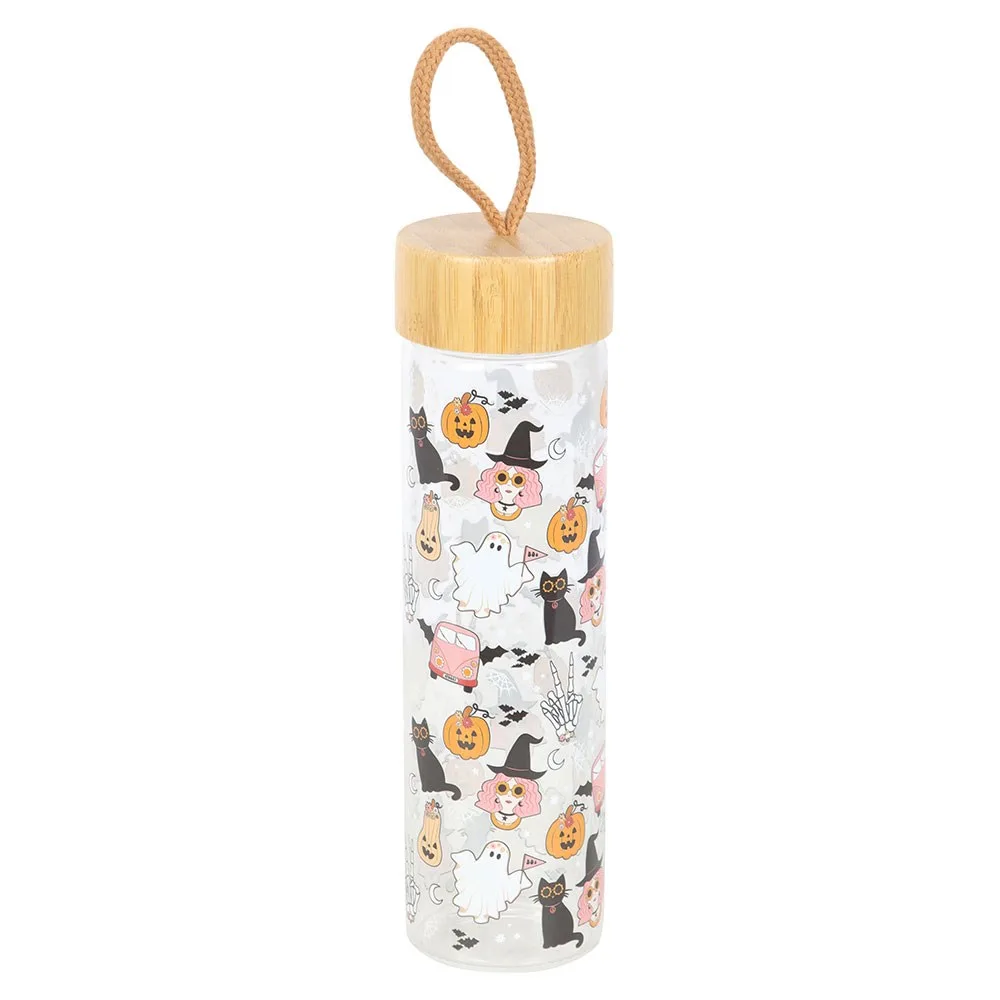 Groovy Ghost Print Glass Water Bottle - Image 2