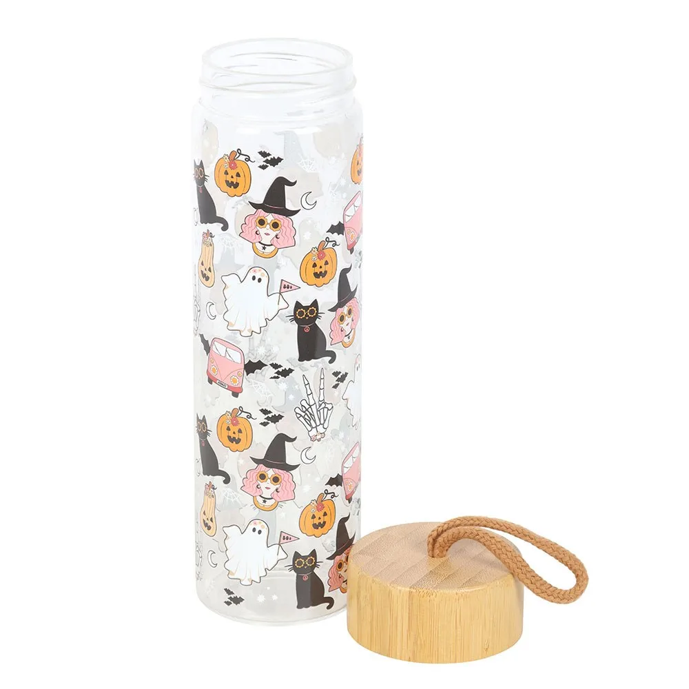 Groovy Ghost Print Glass Water Bottle - Image 3