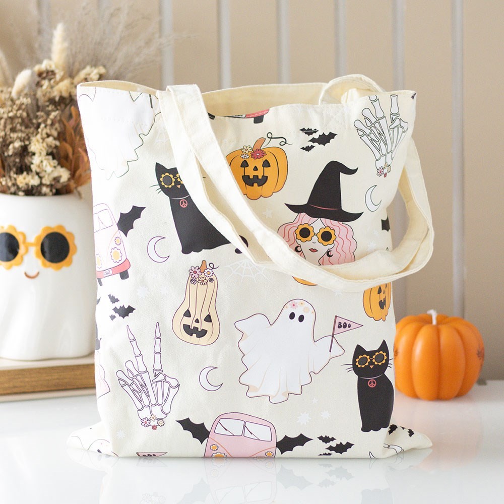 Groovy Ghost Print Polycotton Tote Bag Groovy Ghost Print Polycotton Tote Bag