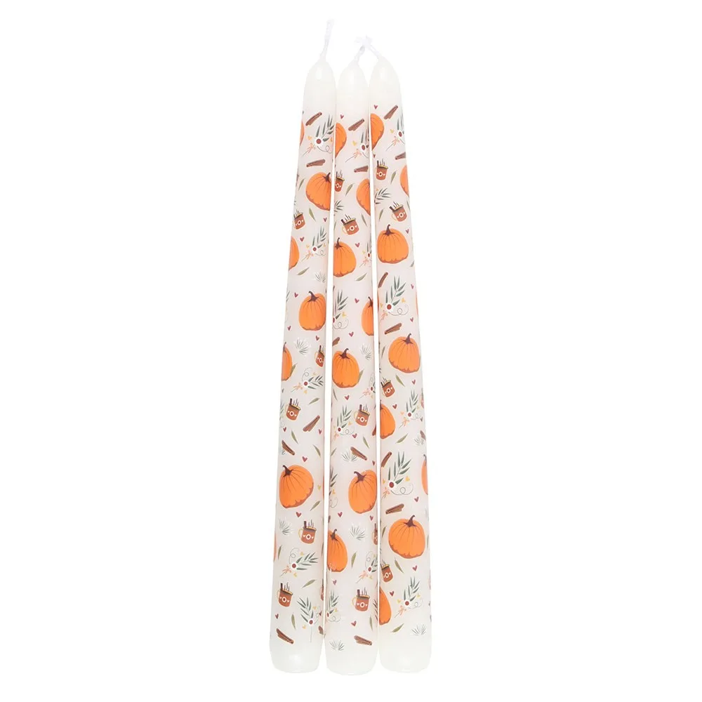 Set of 3 Pumpkin Taper Candles, photo 3 of 4