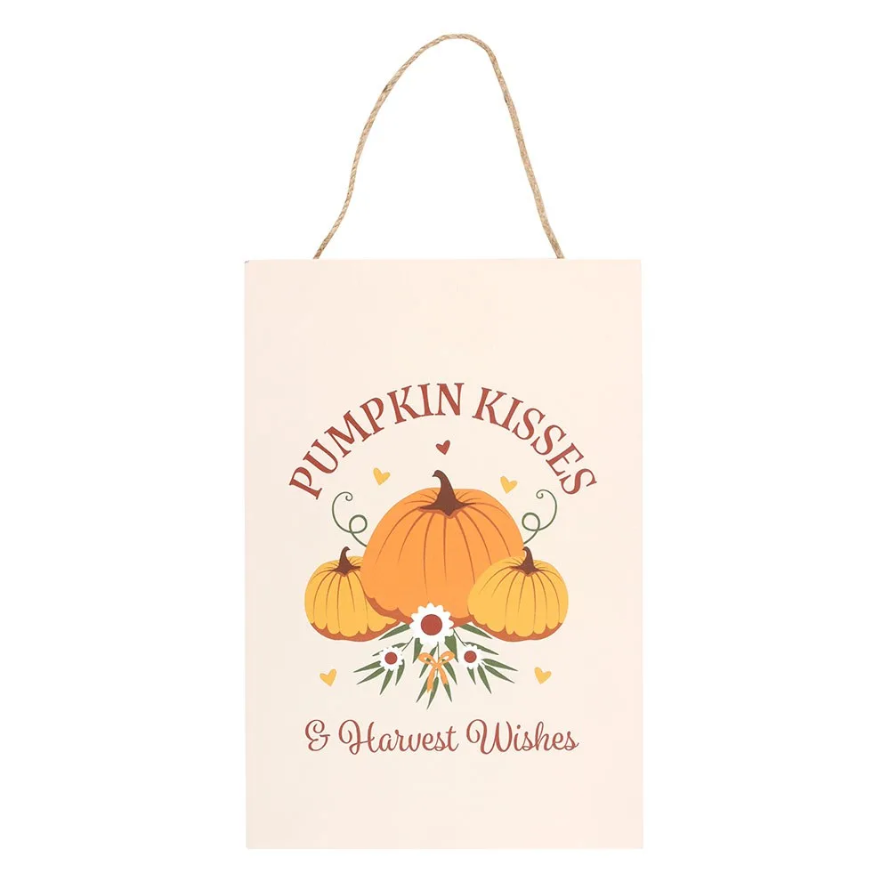 Pumpkin Kisses & Harvest Wishes Hanging Sign - Image 2