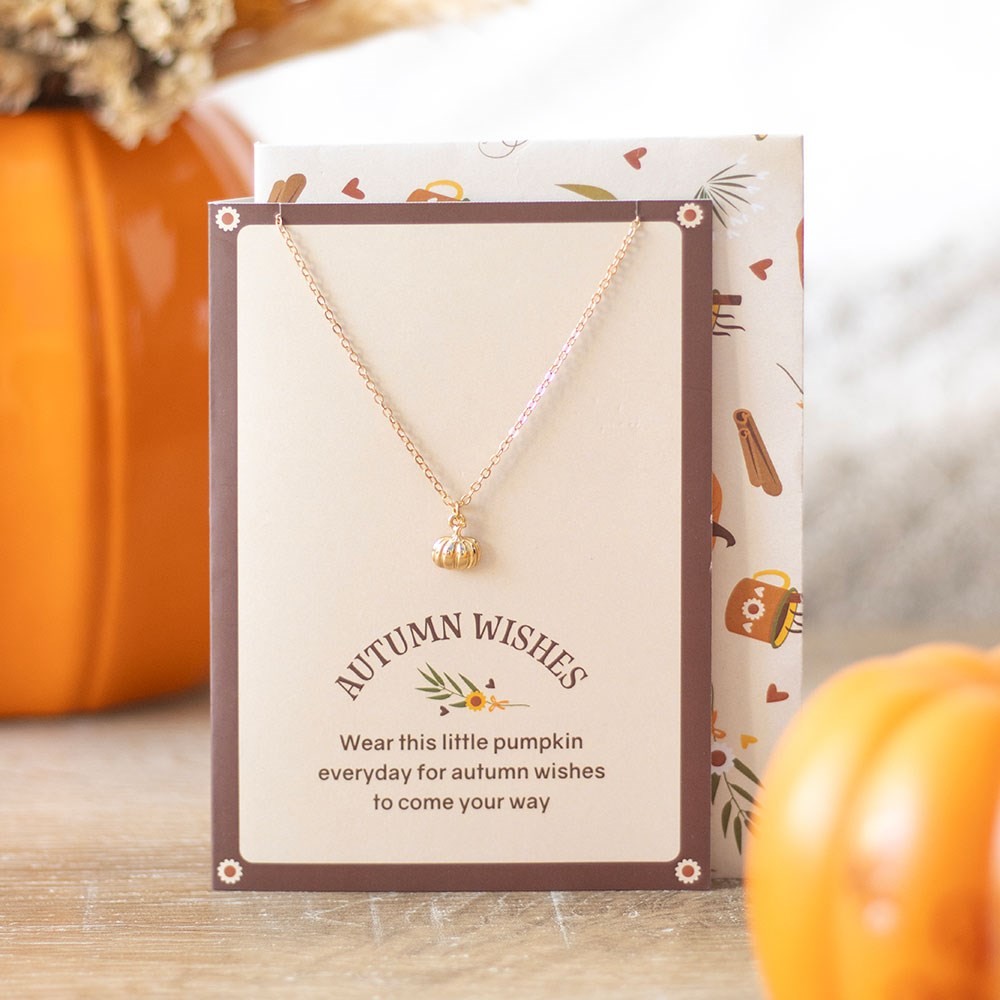 Pumpkin Necklace on Greeting Card Pumpkin Necklace on Greeting Card