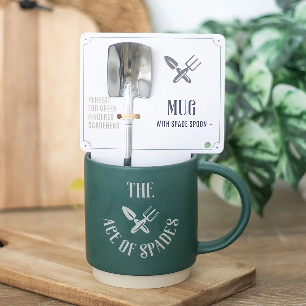 Ace of Spades Mug with Spade Spoon Ace of Spades Mug with Spade Spoon