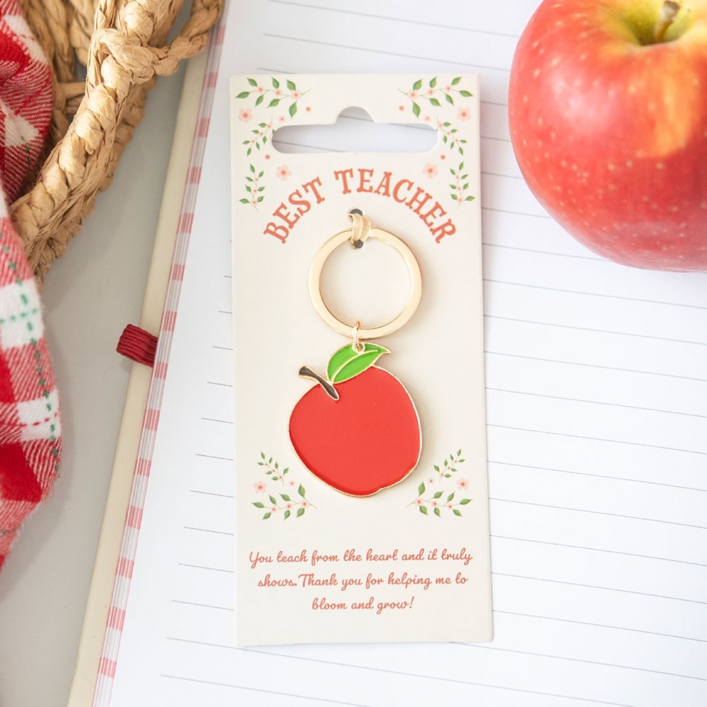 Best Teacher Apple Keyring Best Teacher Apple Keyring