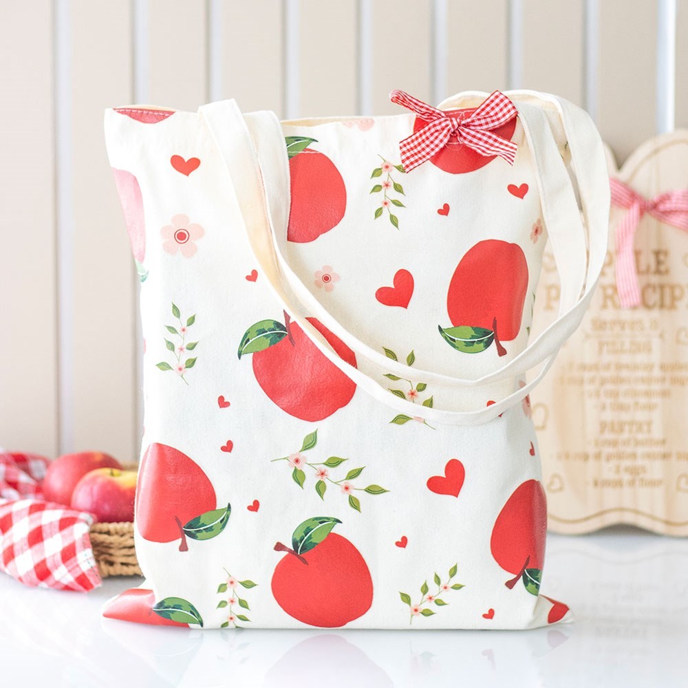 Apple Print Polycotton Tote Bag Apple Print Polycotton Tote Bag