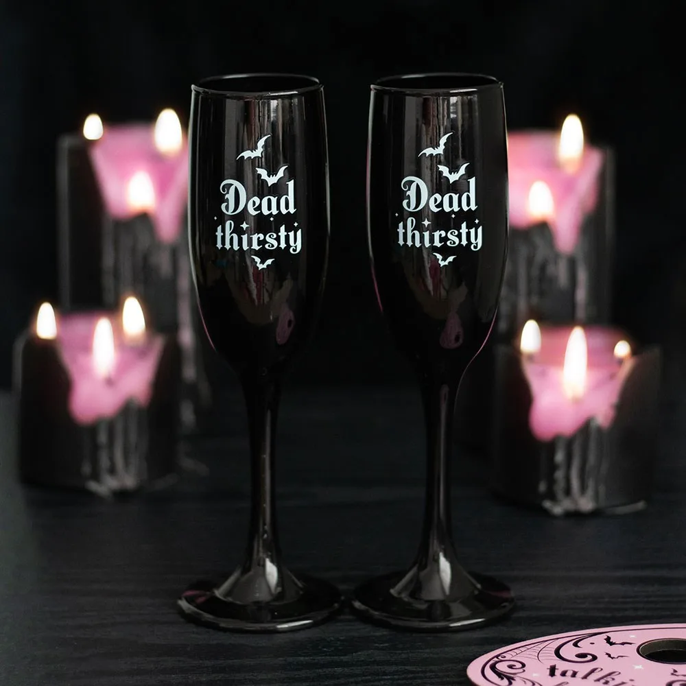 Set of 2 Dead Thirsty Champagne Flutes Set of 2 Dead Thirsty Champagne Flutes