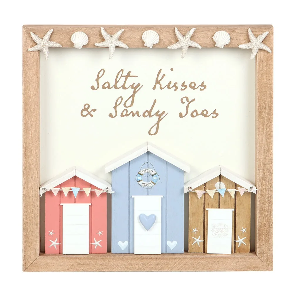 Salty Kisses 3D Shell Beach Hut Plaque, photo 2 of 5