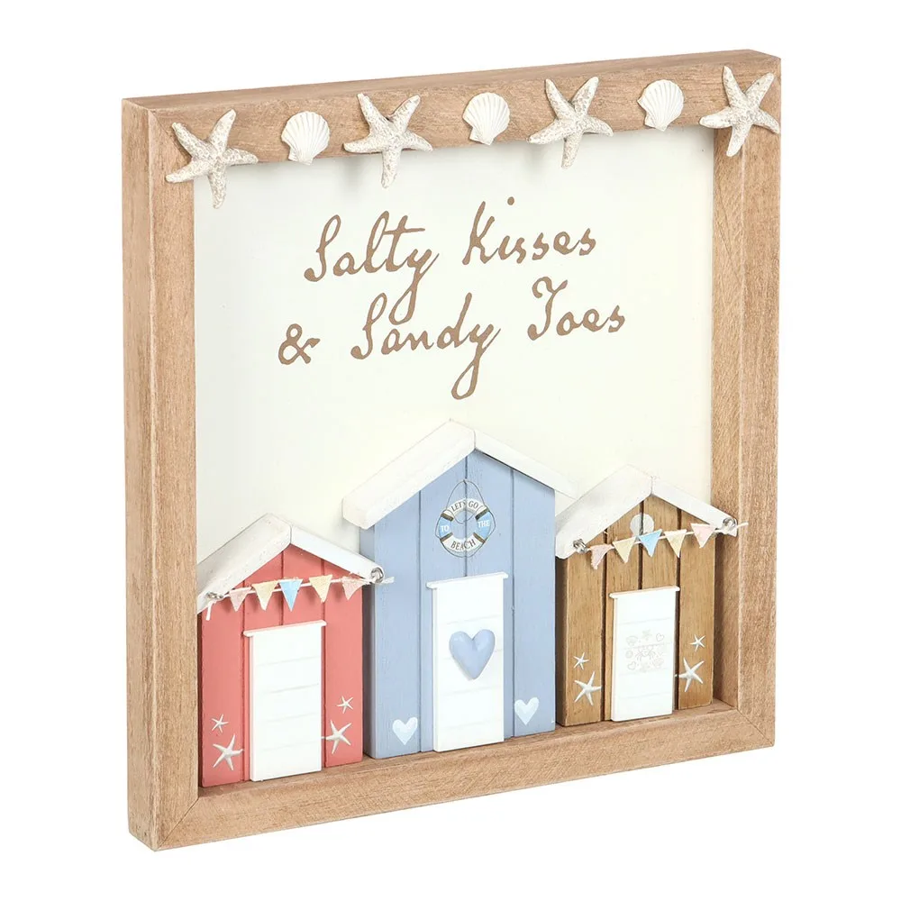 Salty Kisses 3D Shell Beach Hut Plaque, photo 3 of 5