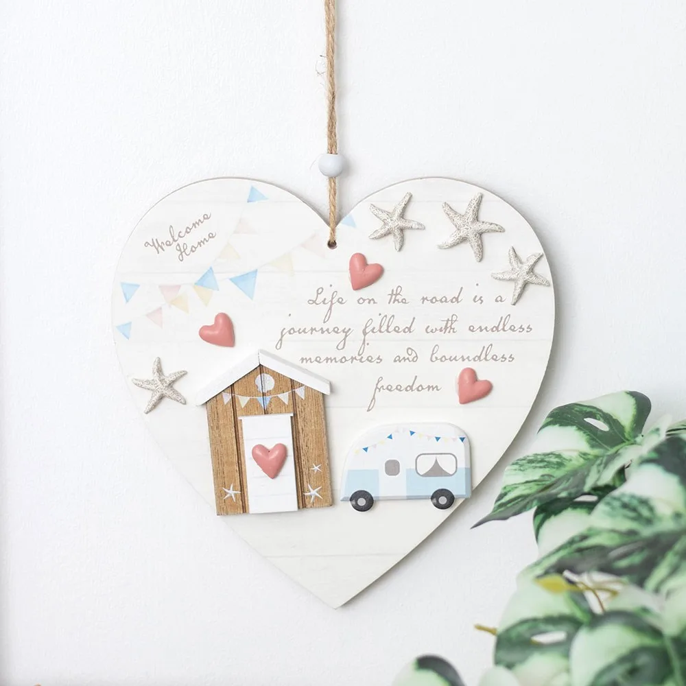 Life on the Road Shell Caravan Hanging Heart Life on the Road Shell Caravan Hanging Heart