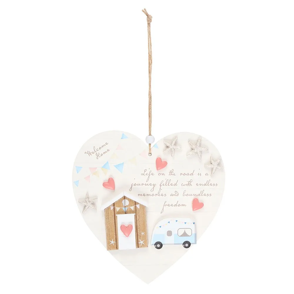 Life on the Road Shell Caravan Hanging Heart - Image 2