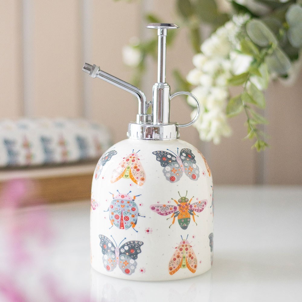 Floral Bug Print Ceramic Plant Mister Floral Bug Print Ceramic Plant Mister