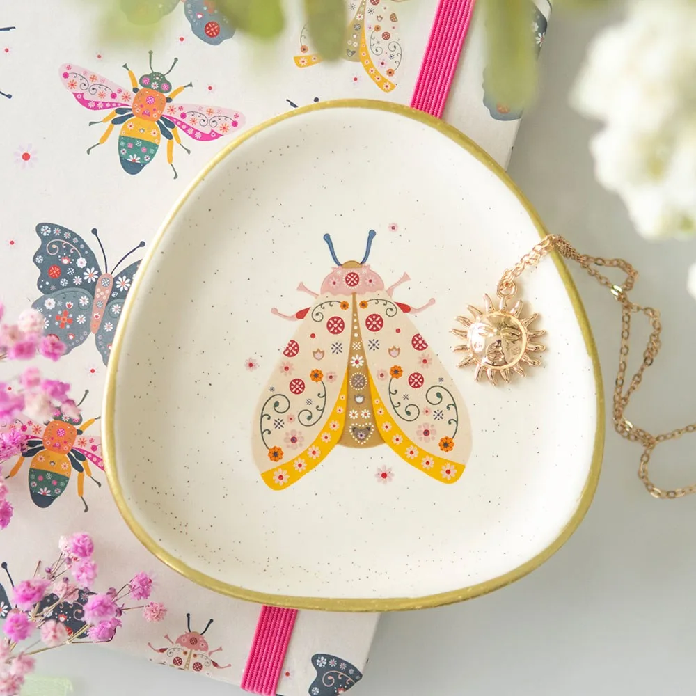 Floral Moth Trinket Dish Floral Moth Trinket Dish