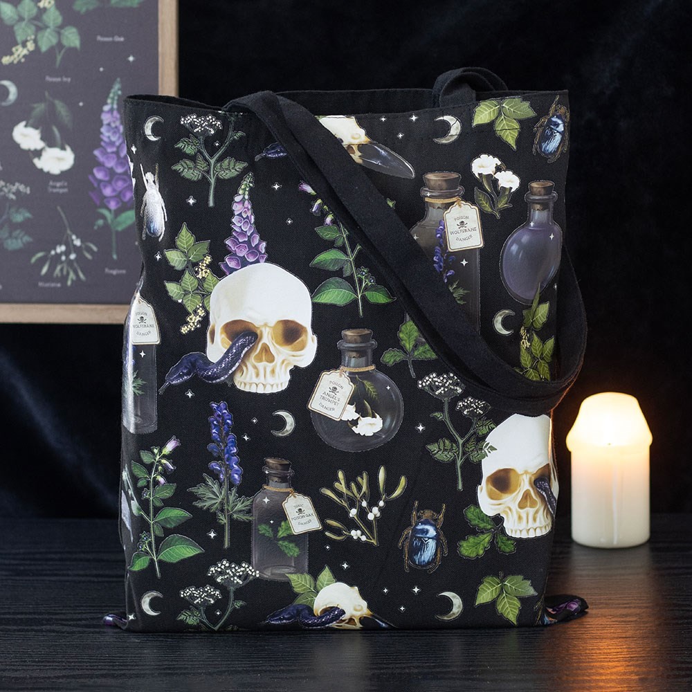 Venom & Vines Print Polycotton Tote Bag Venom & Vines Print Polycotton Tote Bag