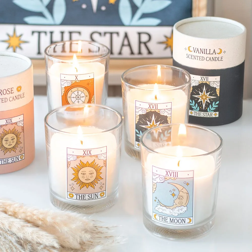 The Wheel of Fortune Vintage Tarot Orange Candle - Image 5