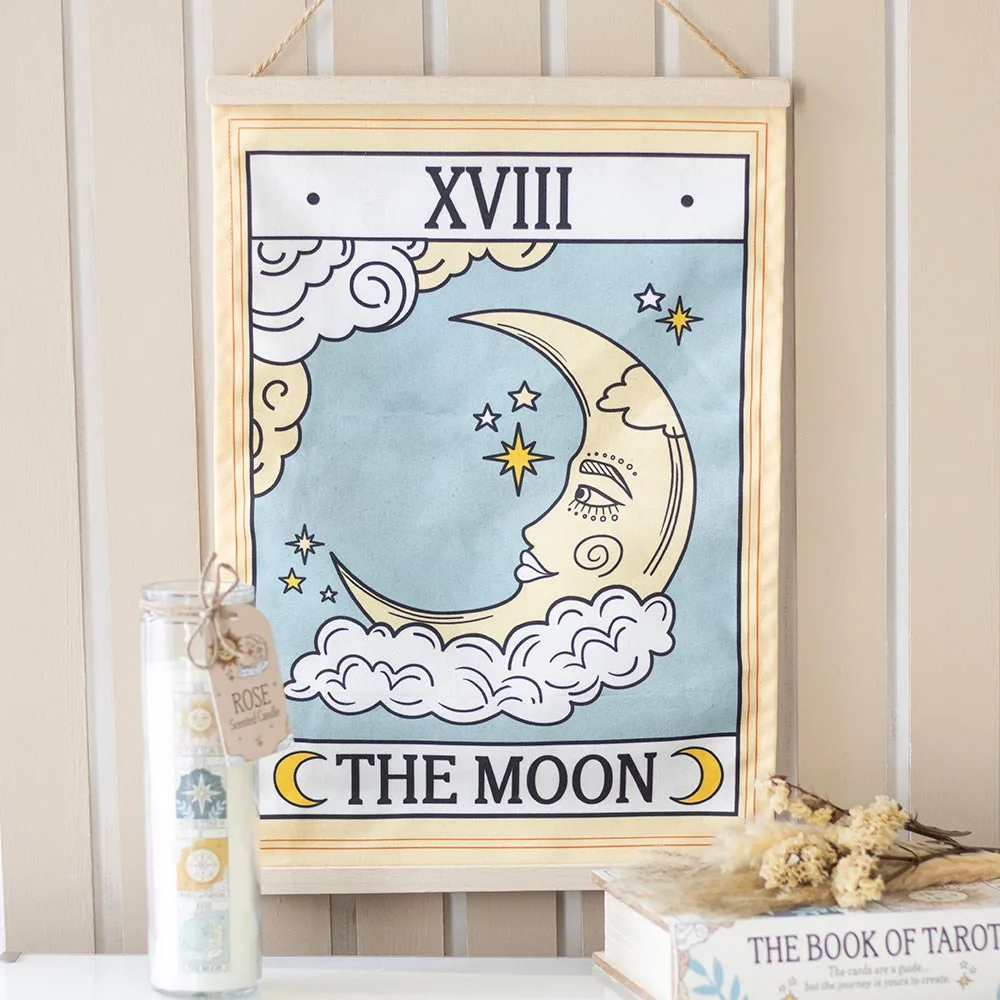 The Moon Vintage Tarot Wall Hanging The Moon Vintage Tarot Wall Hanging
