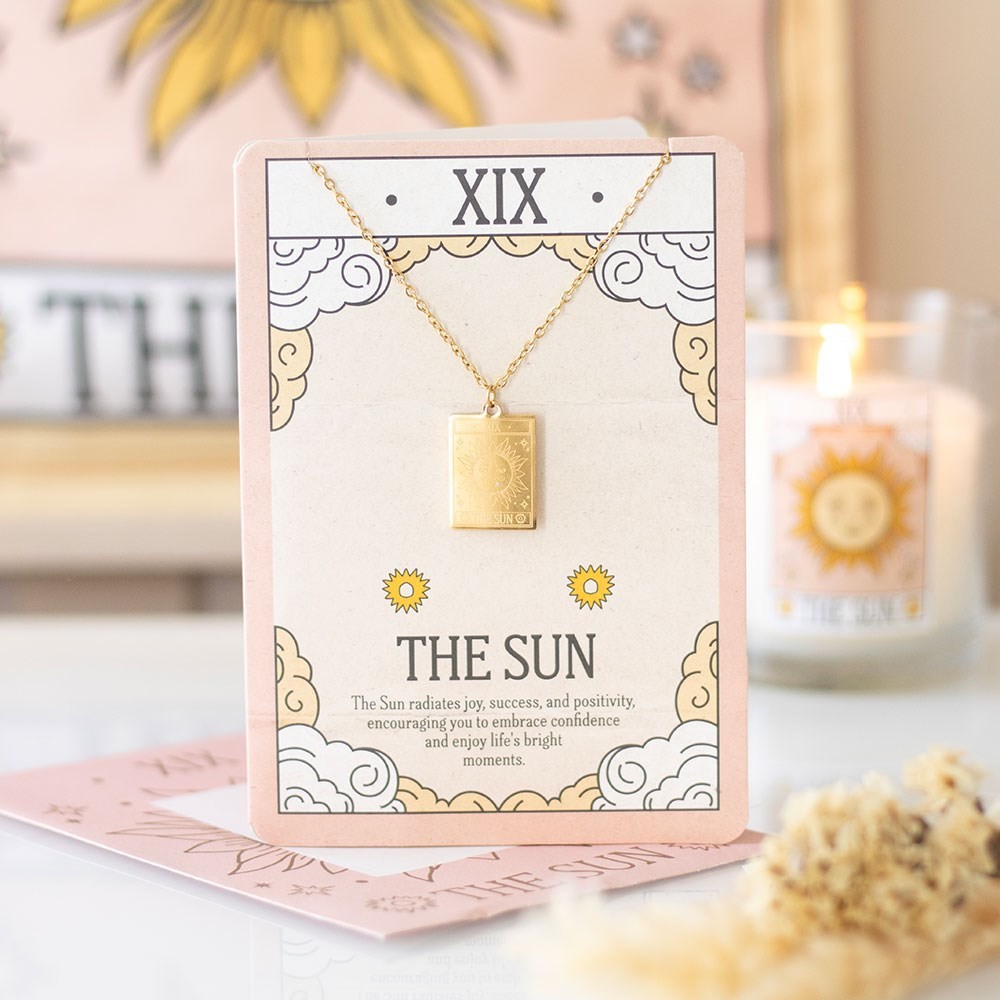 The Sun Vintage Tarot Necklace on Greeting Card The Sun Vintage Tarot Necklace on Greeting Card