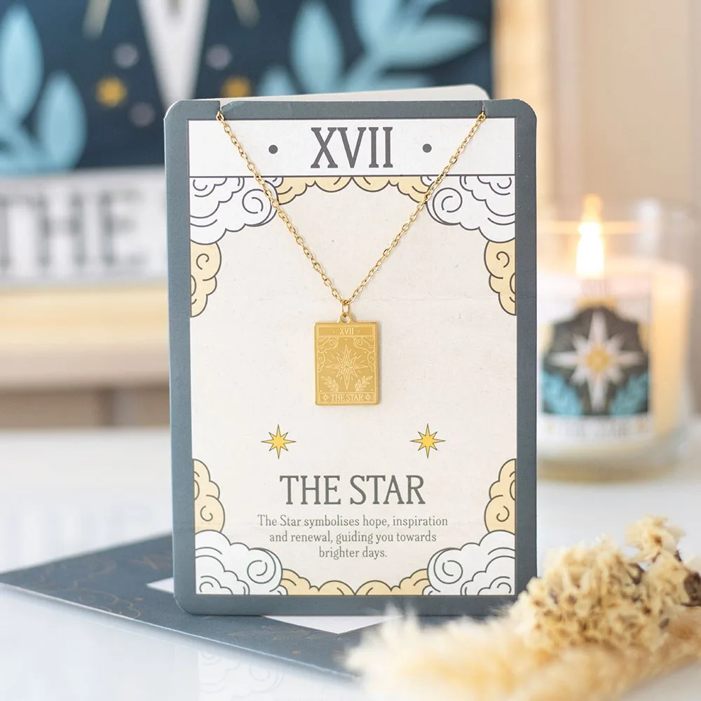The Star Vintage Tarot Necklace on Greeting Card The Star Vintage Tarot Necklace on Greeting Card