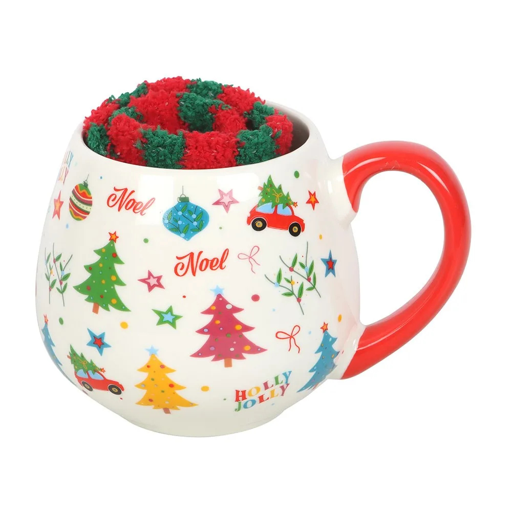 Nostalgic Christmas Print Mug and Socks Set - Image 4