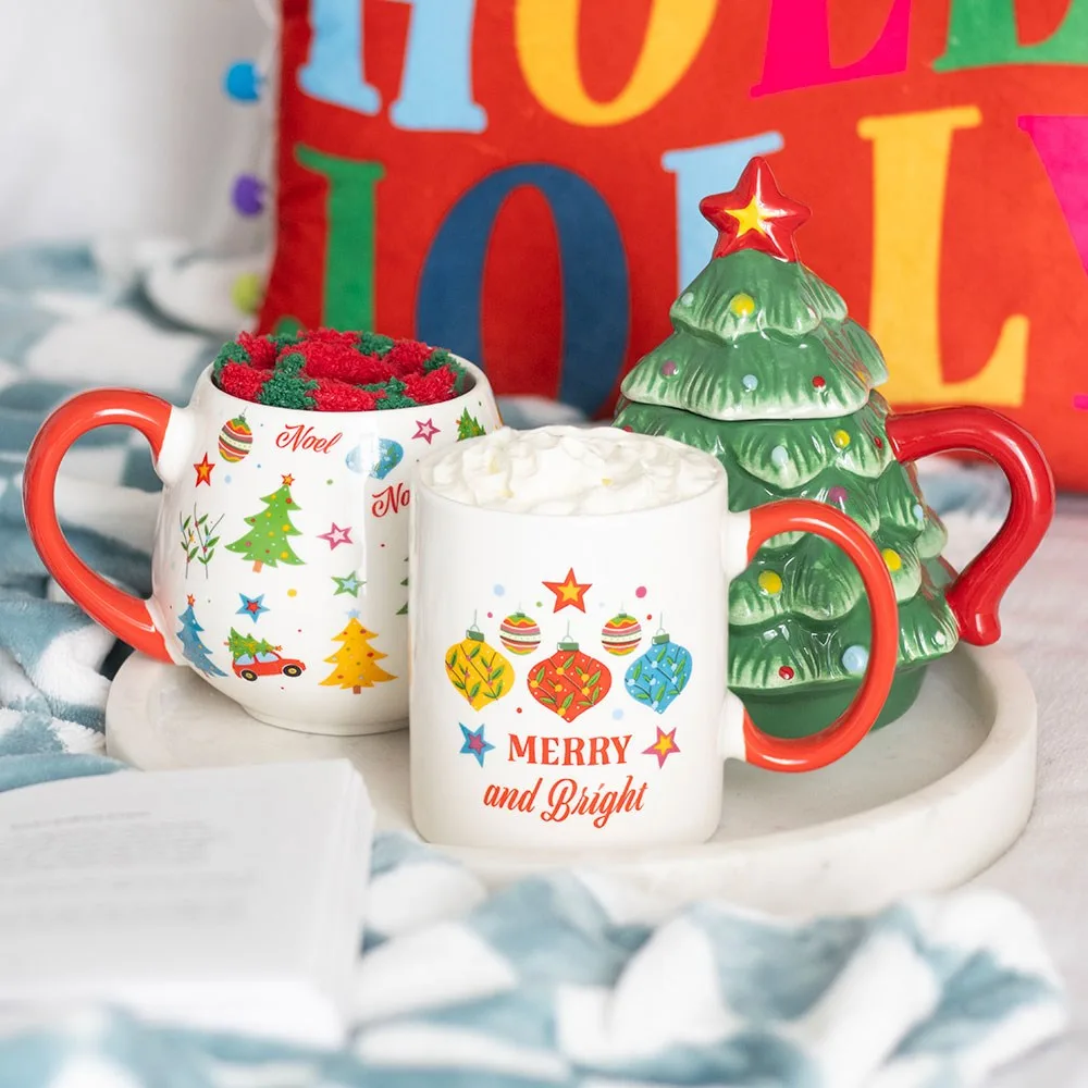 Nostalgic Christmas Print Mug and Socks Set - Image 7