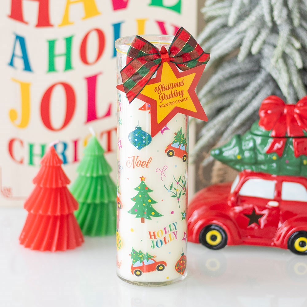 Nostalgic Christmas Print Christmas Pudding Scented Tube Candle Nostalgic Christmas Print Christmas Pudding Scented Tube Candle