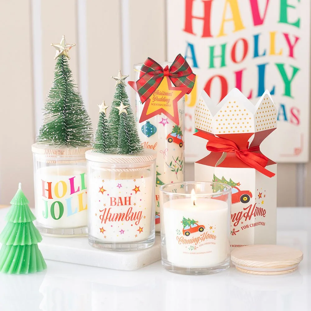 Nostalgic Christmas Print Christmas Pudding Scented Tube Candle - Image 5