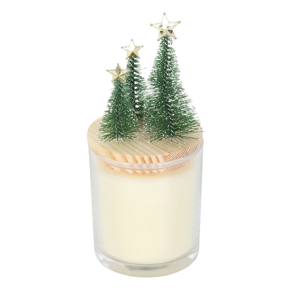 Merry and Bright Bauble Cinnamon & Spice Glass Candle with Tree - Image 4