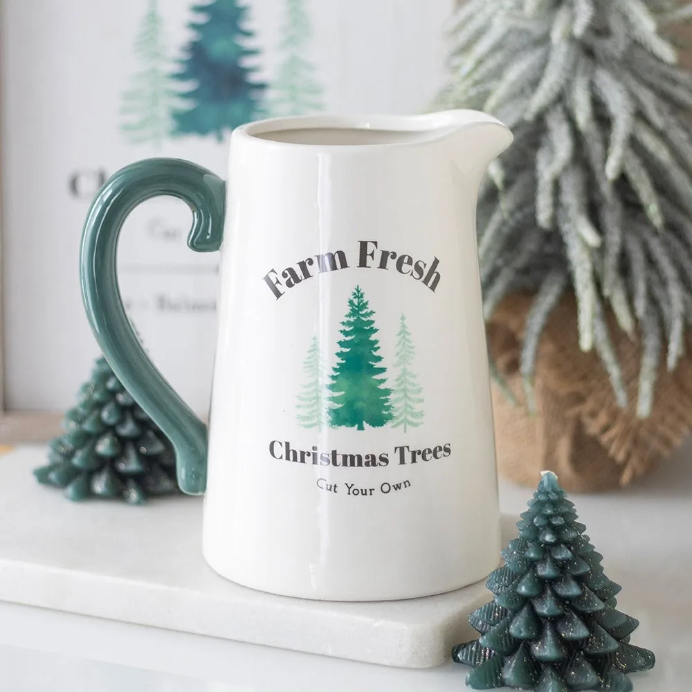 Farm Fresh Christmas Trees Ceramic Flower Jug Farm Fresh Christmas Trees Ceramic Flower Jug